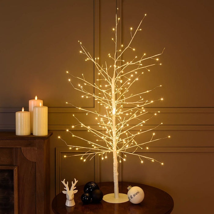 Albero Ramo di Tiglio bianco h 0,9 m, 240 microled bianco caldo, uso interno