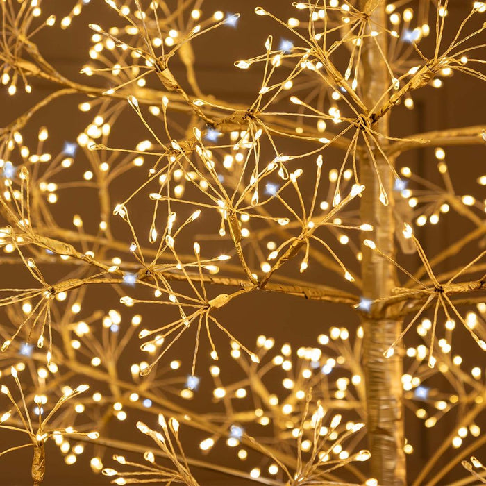 Albero Champagne h 1,5 m con 1500 microled o h 1,8 m con 2100 microled bianco caldo e bianco freddo, uso interno