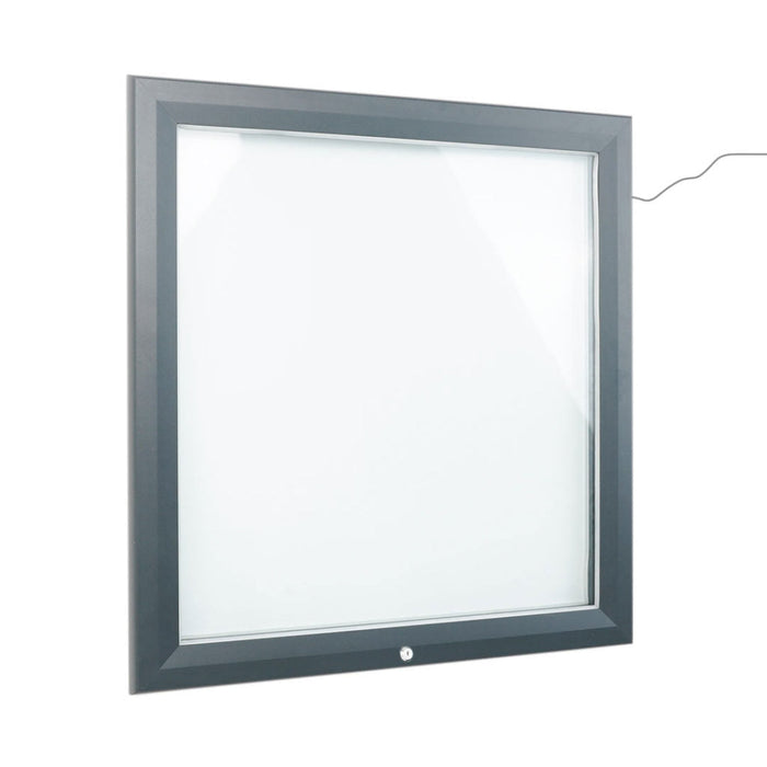 Tablón de anuncios para exteriores con certificación IP56 LED gris RAL 7016