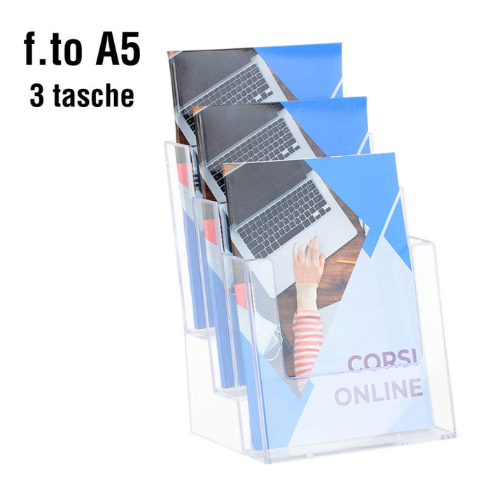 Porte-brochure A5 avec 3 poches