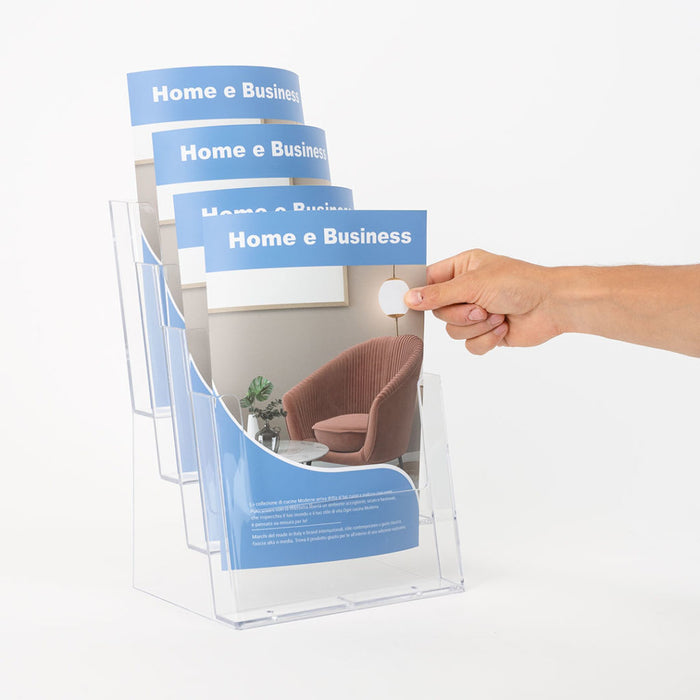 Porte-brochure comptoir 4 pochettes A4