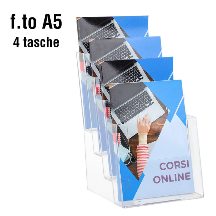 Porte brochure comptoir en plexi 4 A5