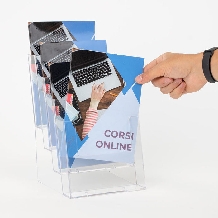 Porte brochure comptoir en plexi 4 A5