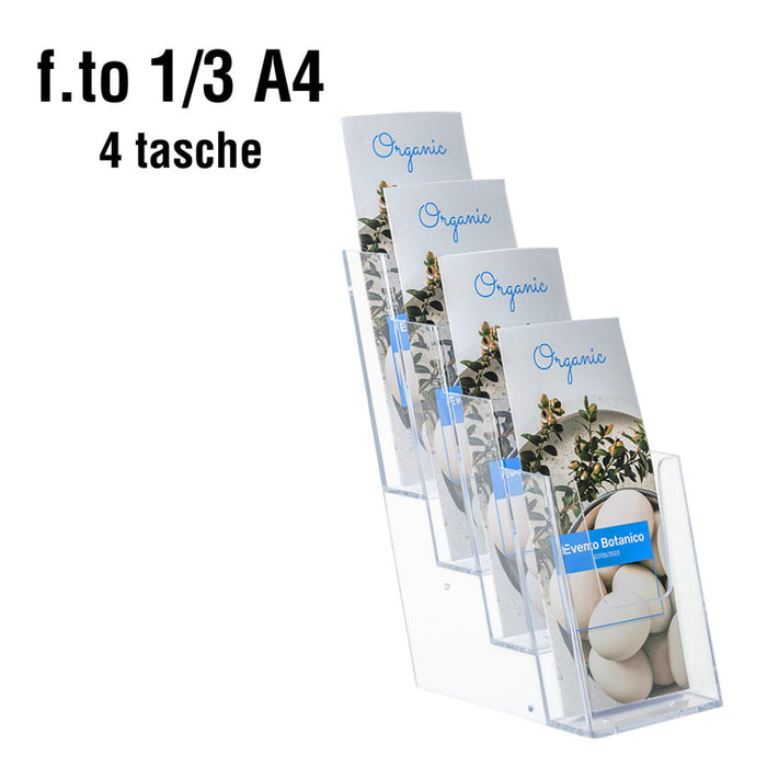 Porte-brochures comptoir 4 pochettes 1/3 A4 Vertical