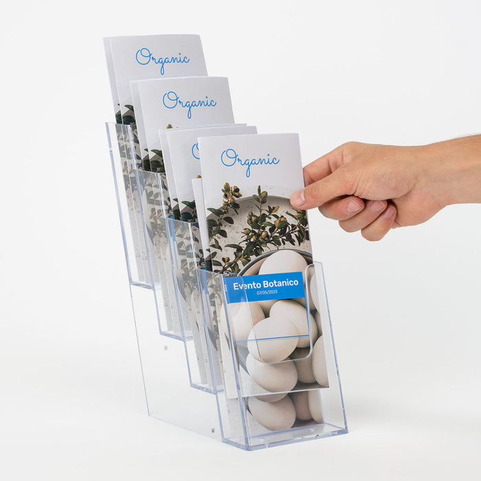 Porte-brochures comptoir 4 pochettes 1/3 A4 Vertical