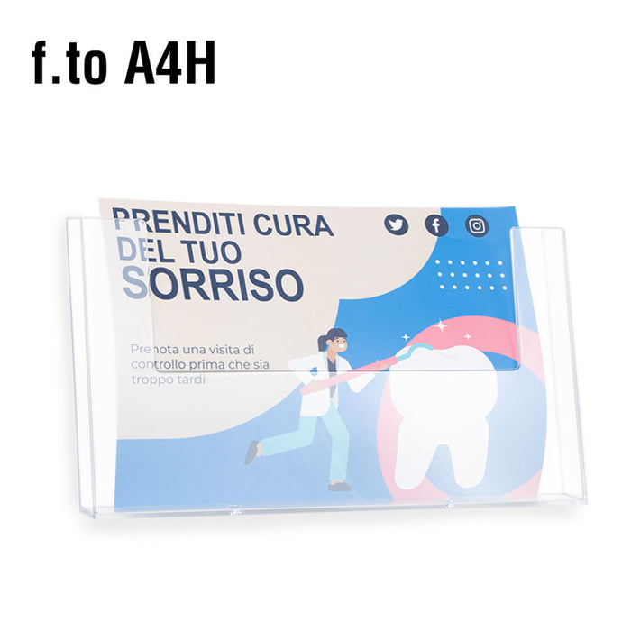 Porte-brochure mural 1 poche horizontale A4