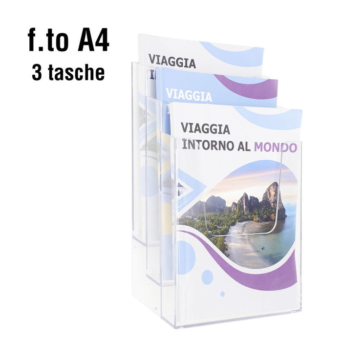 Porte-brochure mural 3 pochettes A4 Vertical