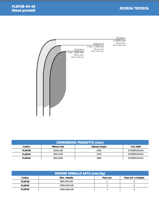 Bandiera a PIUMA con stampa varie misure