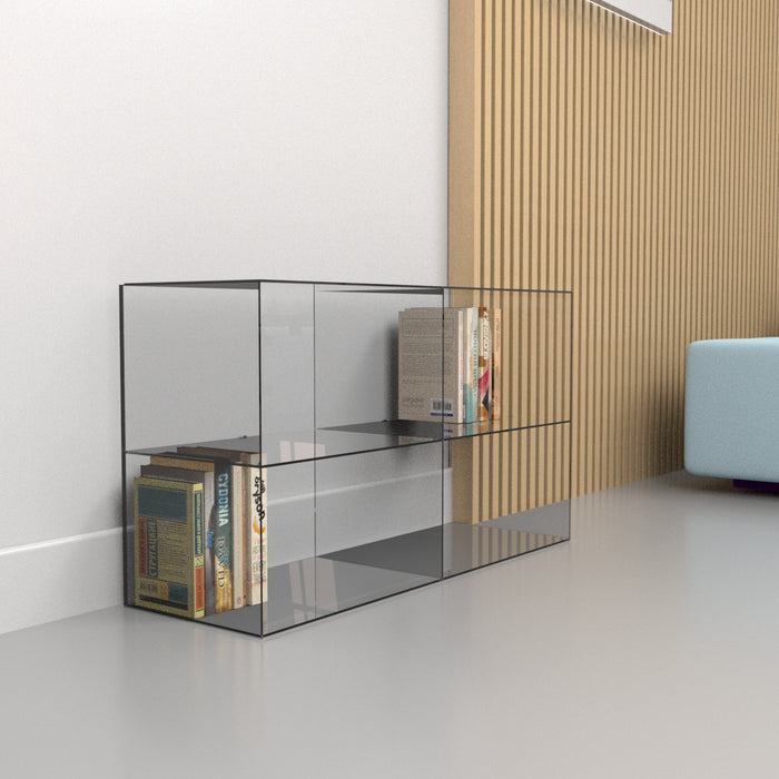 Meuble en plexiglas transparent 90 x 30 x 50