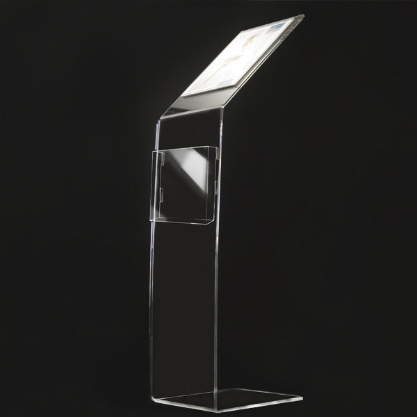 Leggio in plexi a L 1 tasca e porta depliant A4 - Top Eventi Store