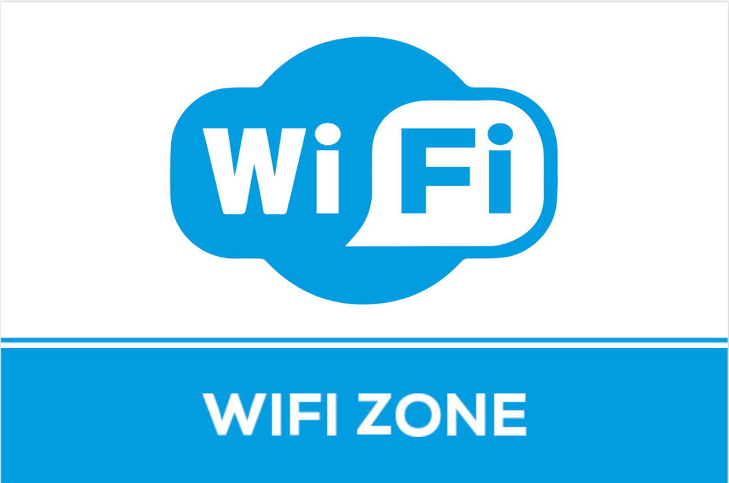 Adesivo Segnaletica in pvc WIFI ZONE Varie Misure stampa satinata