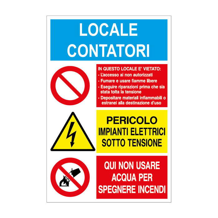 Mostrador de aluminio con estandartes.