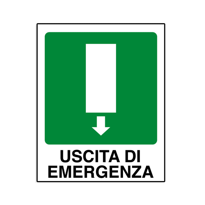 Señal de aluminio de salida de emergencia baja