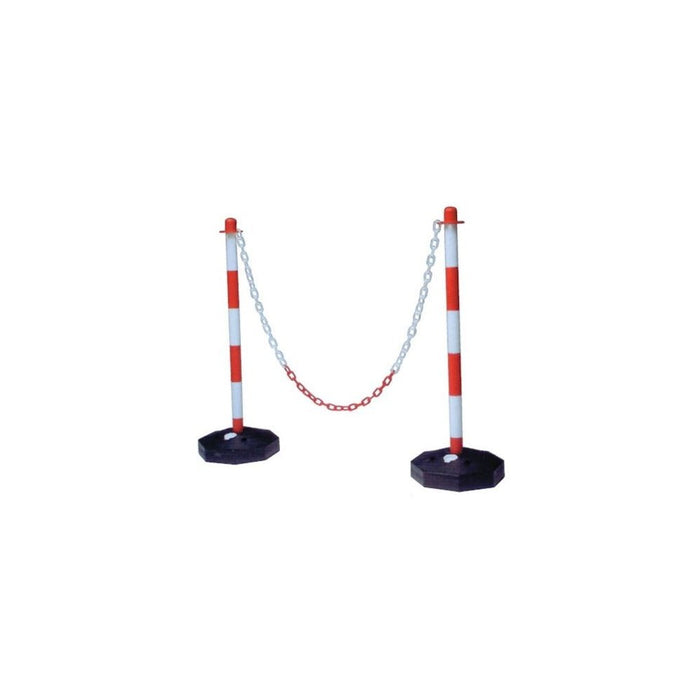 Colonnina stradale Bianca e Rossa in PVC con catena | Top Eventi Store