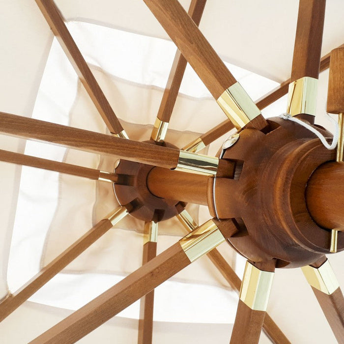 Ombrellone in legno Ecru palo centrale telo rettangolare Made in Italy