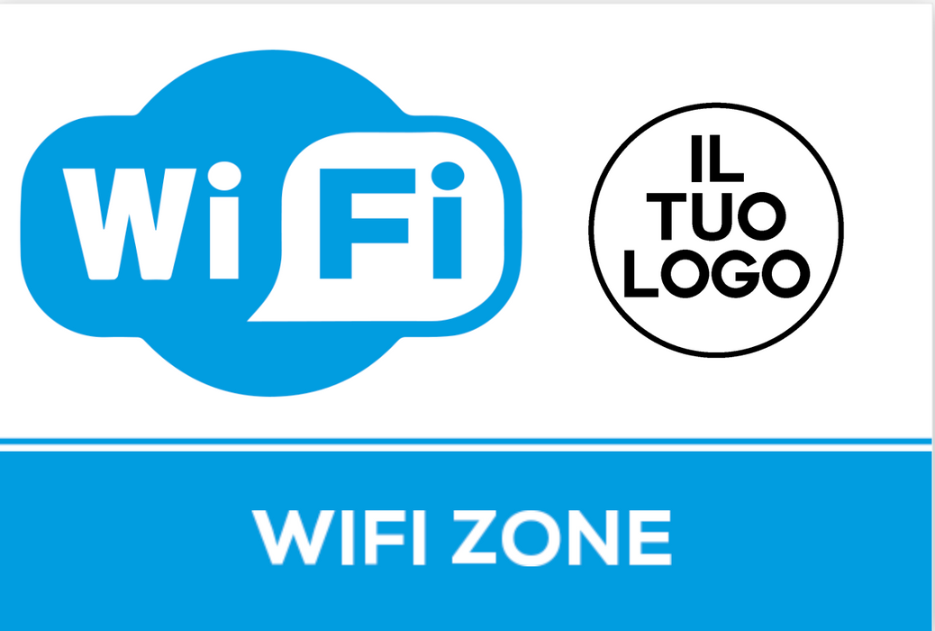 Adesivo Segnaletica in pvc WIFI ZONE personalizzabile Varie Misure