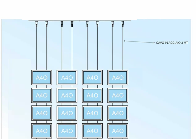 Vetrina ALL INCLUSIVE LED 16 tasche bifacciali A4 orizzontale