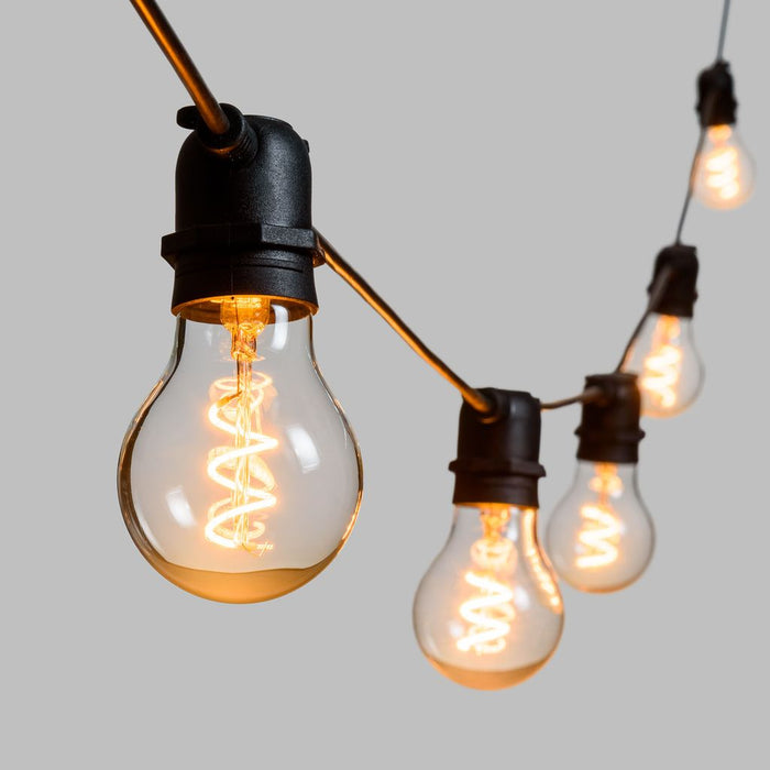 Catena 5 m, 10 lampadine goccia Ø 60 mm, led bianco caldo a spirale, prolungabile