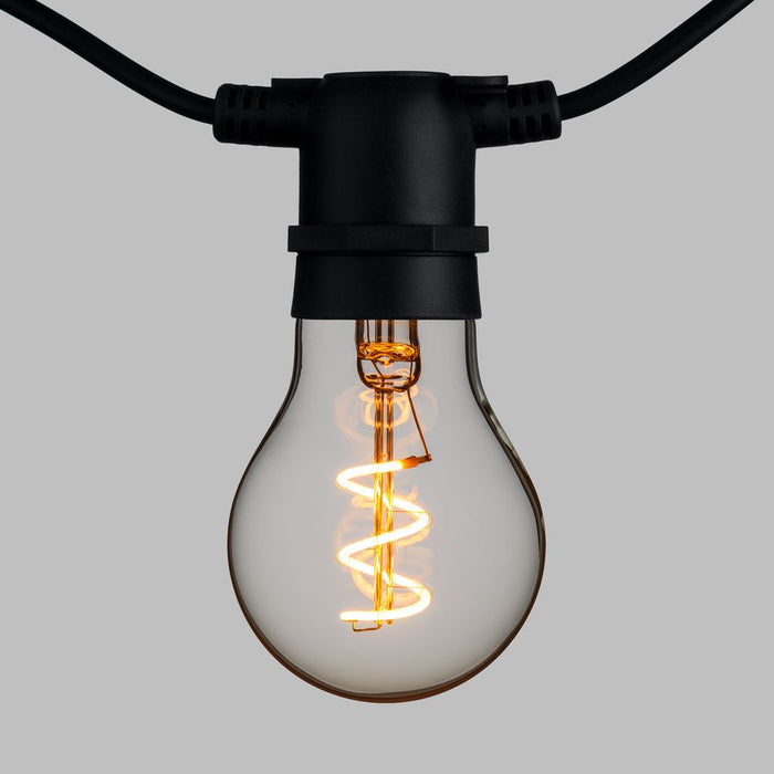 Catena 5 m, 10 lampadine goccia Ø 60 mm, led bianco caldo a spirale, prolungabile
