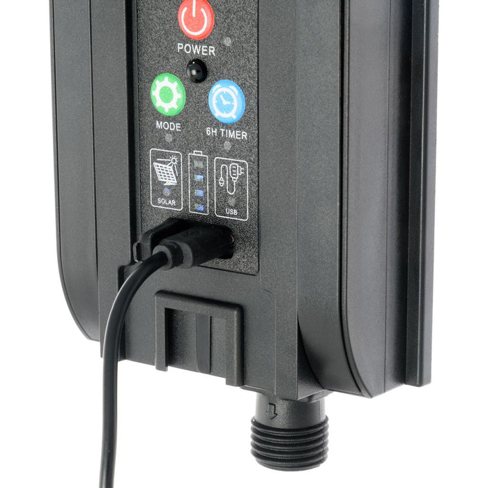 Catena solare 20 m, 400 led bianco caldo, cavo verde, Power Bank con ricarica USB