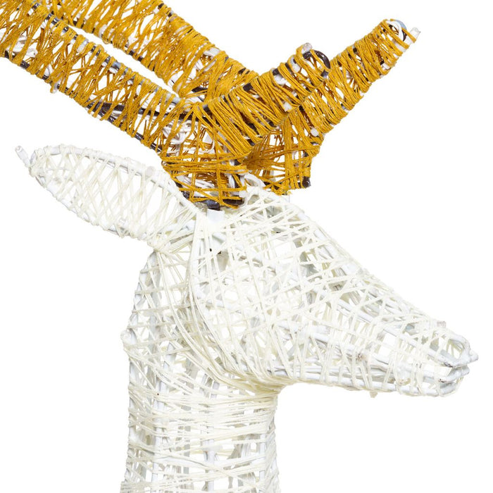 Renna 3D crema e marrone 105 cm, led bianco extra caldo