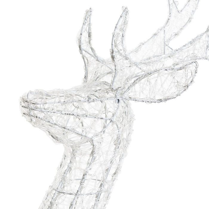 Renna testa ruotata in acrilico, h. 160 cm, led bianco freddo