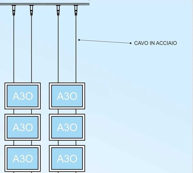 Vetrina ALL INCLUSIVE LED 6 tasche bifacciali A3 orizzontale
