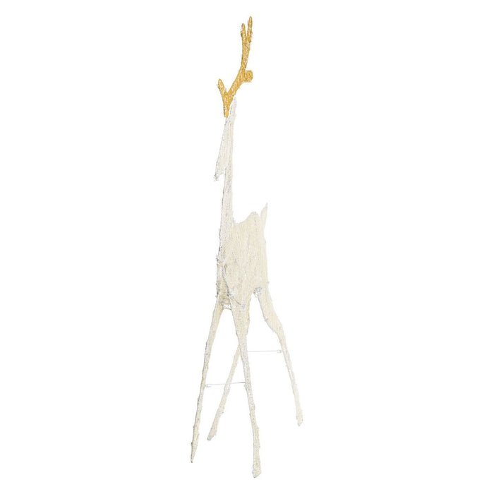 Renna 2D crema e marrone 143 cm, led bianco extra caldo