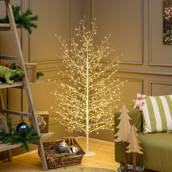 Albero Ramo Tiglio bianco o champagne da 1,7 m, 784 microled bianco caldo, uso interno