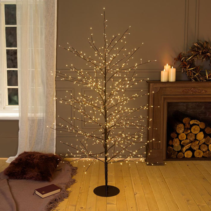 Albero luminoso Tiglio marrone con microled bianco caldo, uso interno