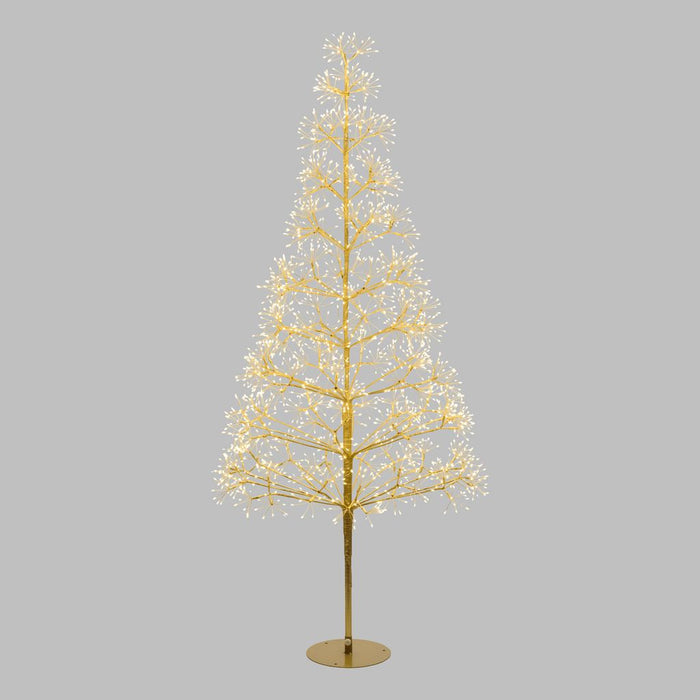 Albero Champagne h 1,5 m con 1500 microled o h 1,8 m con 2100 microled bianco caldo e bianco freddo, uso interno