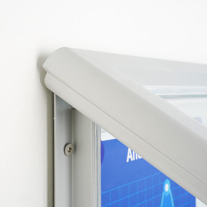 Tablón de anuncios para exteriores con certificación IP56 LED gris RAL 7016