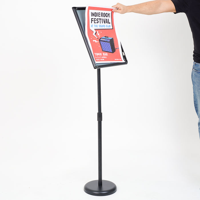 Leggio in Metallo Verniciato Nero Regolabile con Cornice A3 — CRLG42