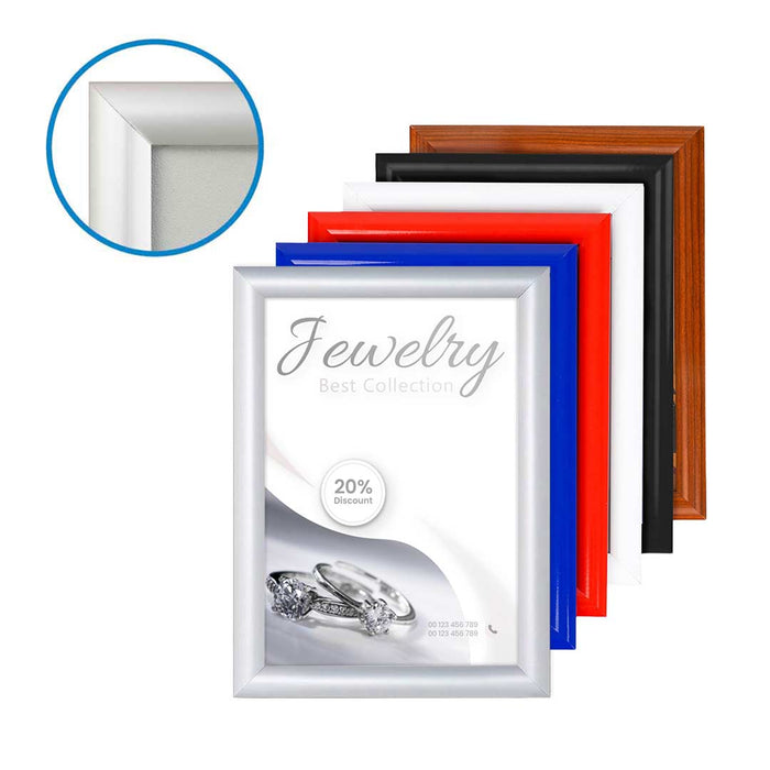 CRPT11 - Cornice a scatto frame 25mm angoli vivi PVC anti-riflesso - F.to A4