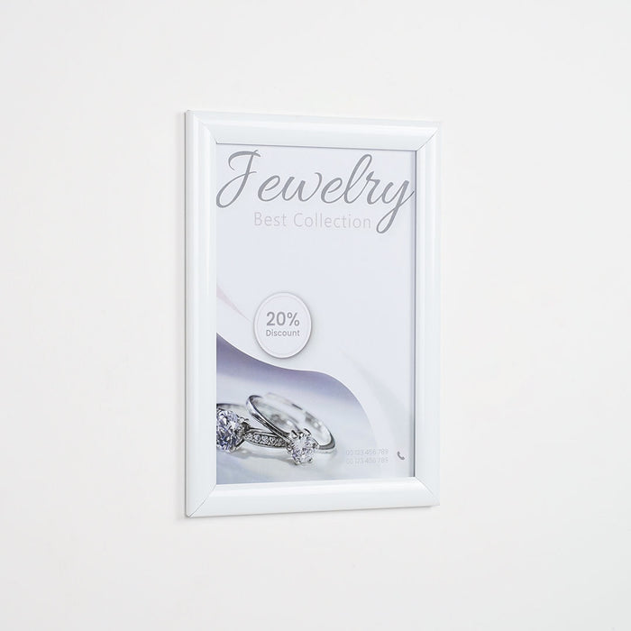 CRPT11 - Cornice a scatto frame 25mm angoli vivi PVC anti-riflesso - F.to A4