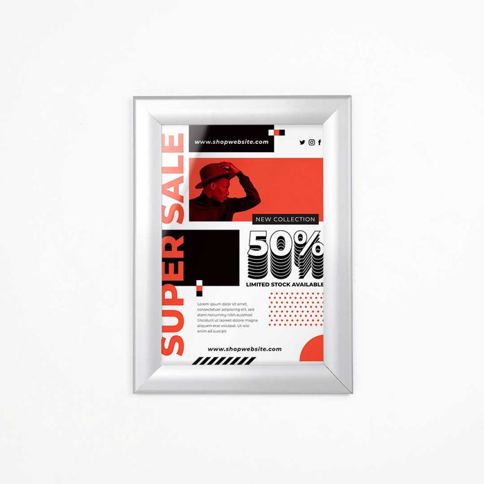 CRPT11/WP - Cornice a scatto impermeabile IP55 frame 35mm angolo vivo PVC anti-riflesso - F.to A4