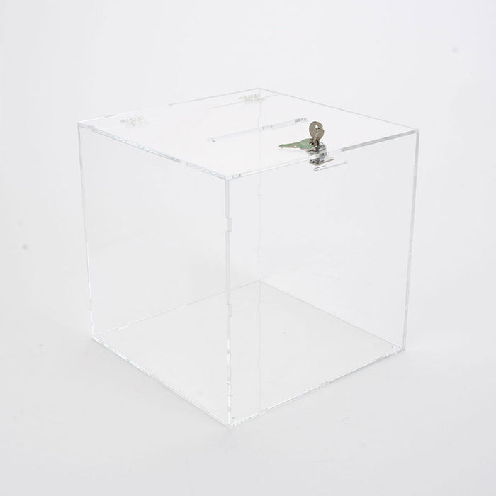Urne Cubo in plexiglass trasparente con chiave