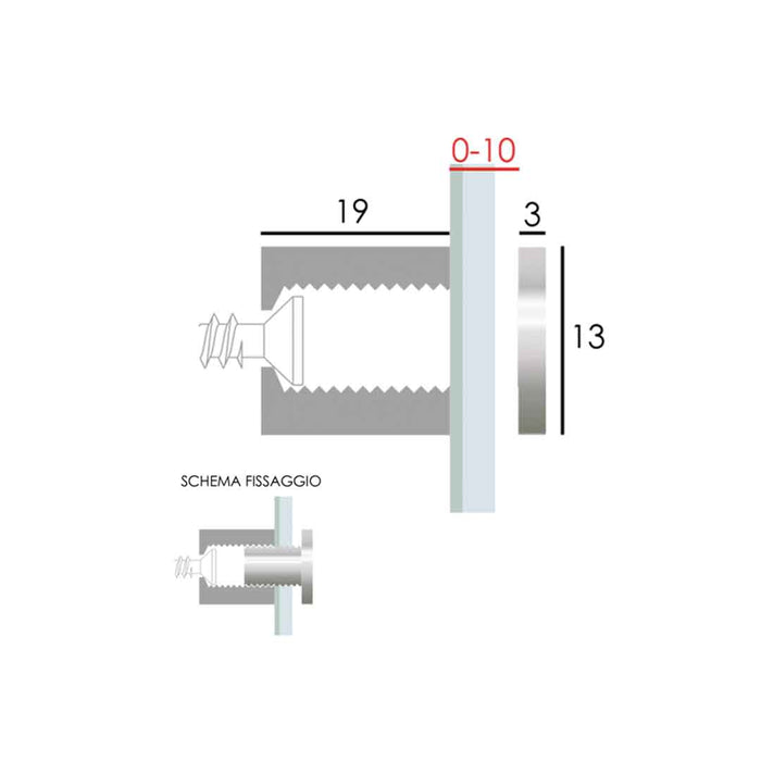 DIST04 - Distanziale in alluminio 19x13mm
