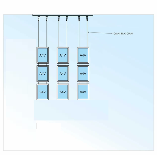 Vetrina ALL INCLUSIVE LED 9 tasche bifacciali A4 verticale