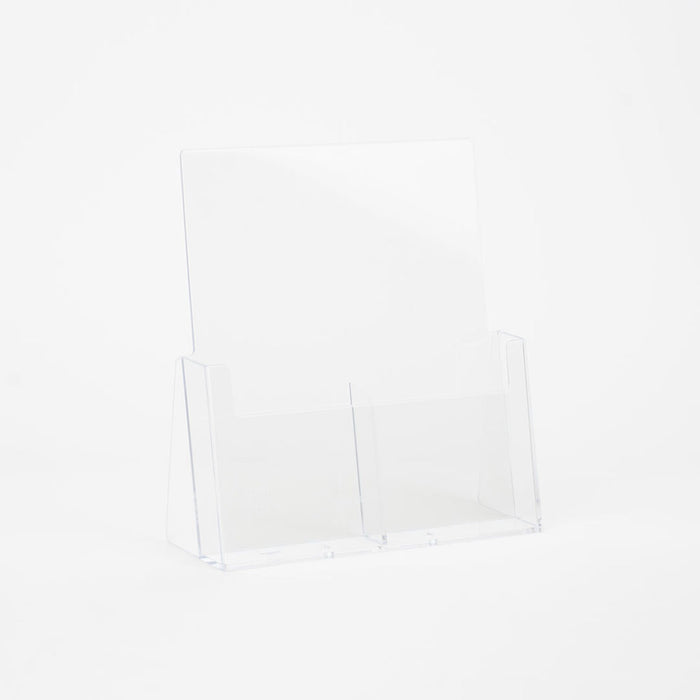 Portafolletos de encimera de plexiglás con 2 bolsillos A4 de 1/3 uno al lado del otro 