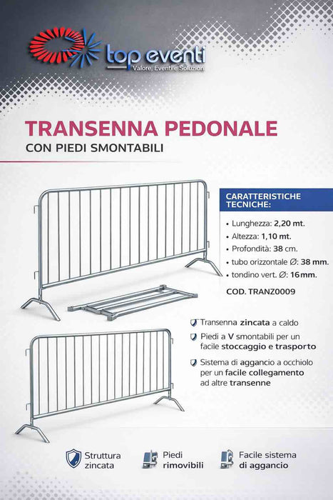 Barrière routière en acier de 2 mètres