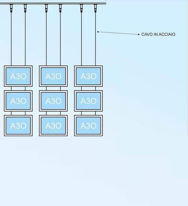 Vetrina ALL INCLUSIVE LED 9 tasche bifacciali A3 orizzontale