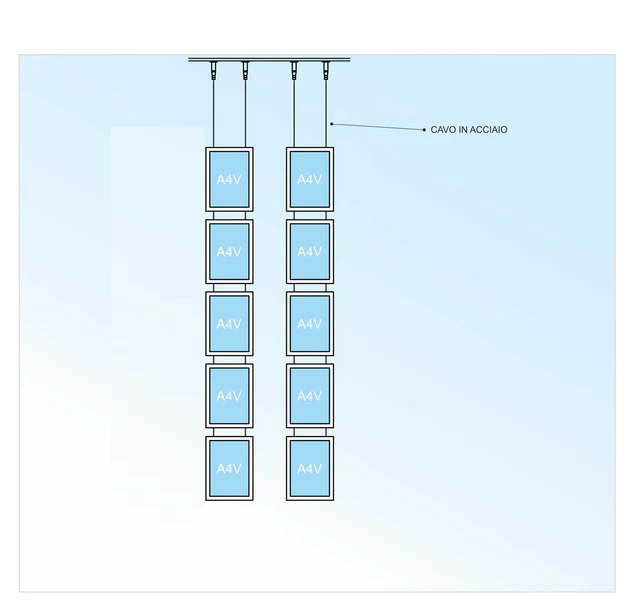 Vetrina ALL INCLUSIVE LED 10 tasche bifacciali A4 verticale