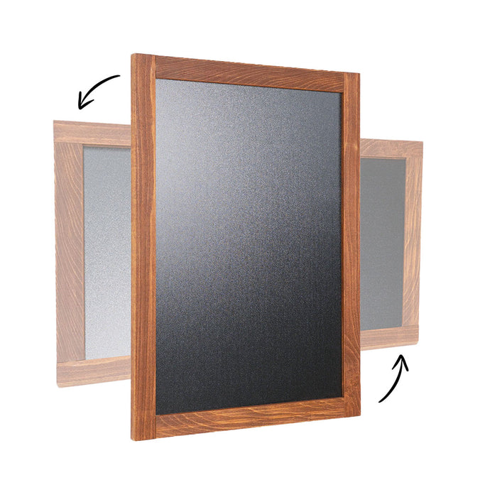 Lavagna con Cornice in Legno di Faggio EASY Dark Wood 80x120cm — WDL80x120