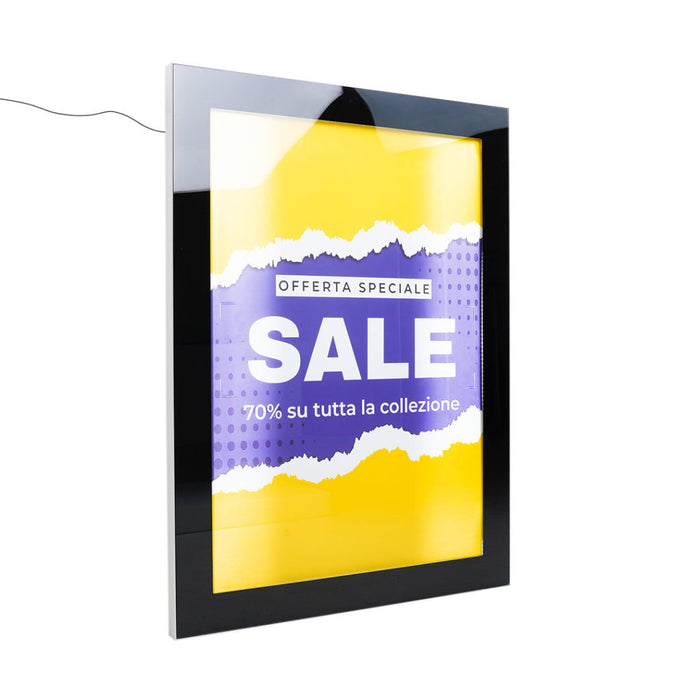 Tablón de anuncios para exteriores, soporte para carteles con retroiluminación LED negra