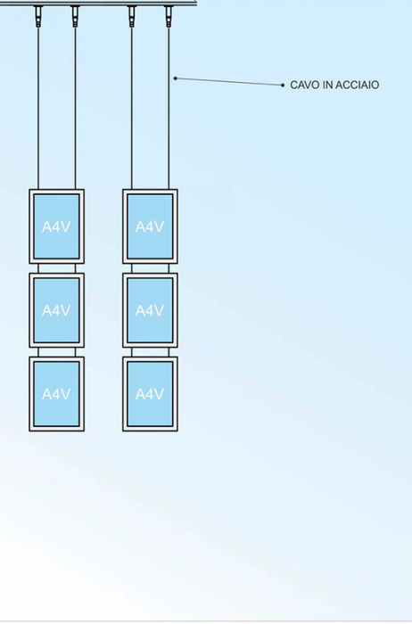 Vetrina ALL INCLUSIVE LED 6 tasche bifacciali A4 verticale