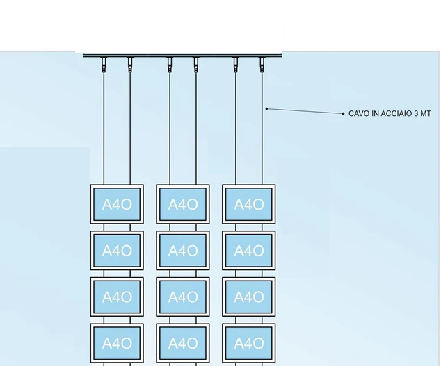 Vetrina ALL INCLUSIVE LED 12 tasche bifacciali A4 orizzontale