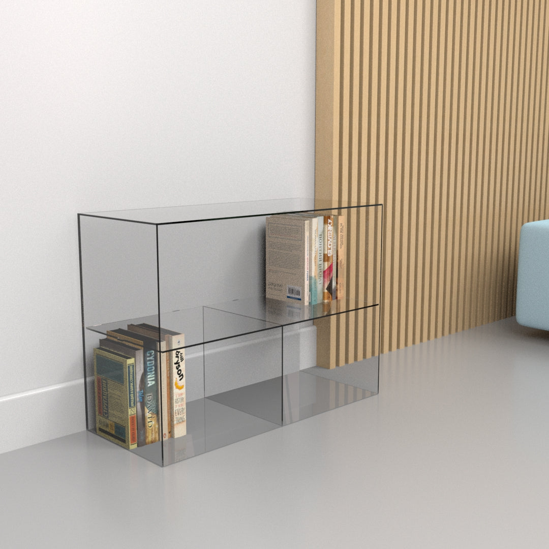 Porte-revues en plexiglas transparent David Lange Verre Porte-revues en plexiglas transparent David Lange Verre