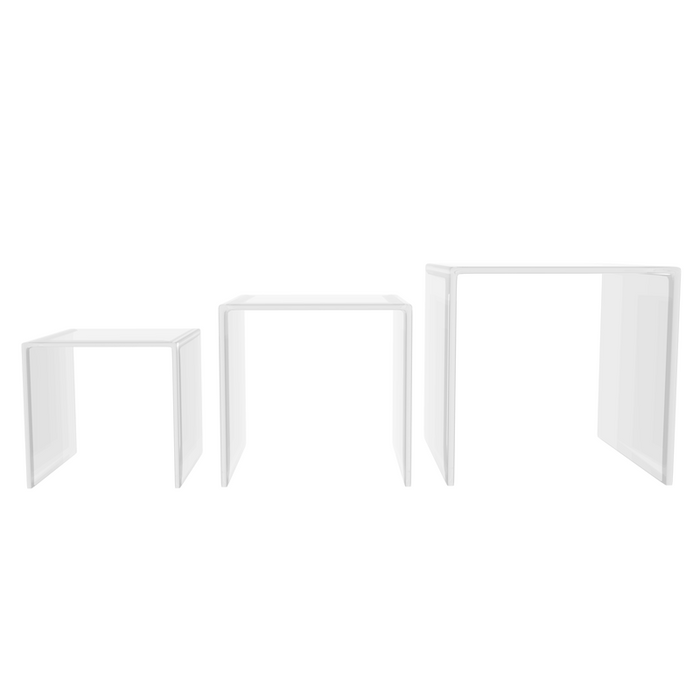 Set di 2 Espositori a Tavolino in Plexiglass Trasparente