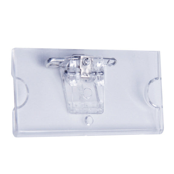 Porta badge piatto in plexiglass con clip 65x35 mm | Top Eventi Store